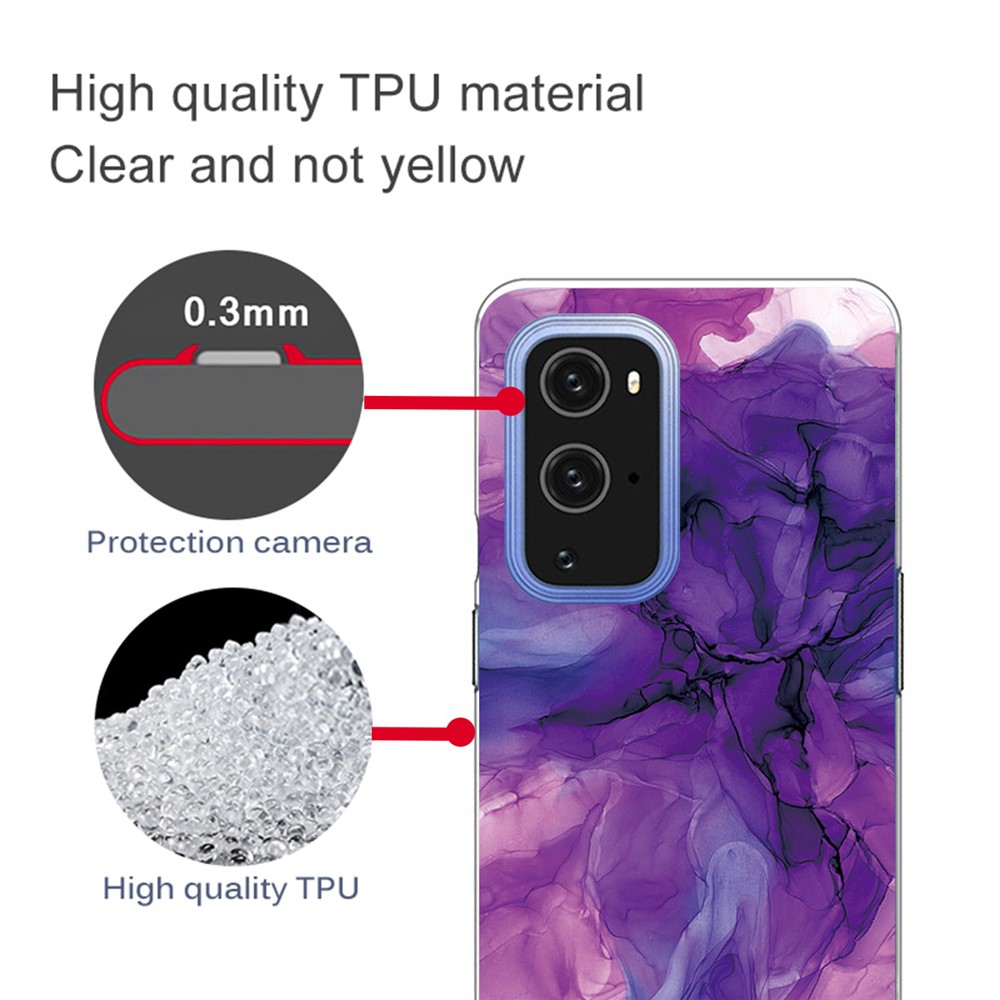 Couverture De Protecteur D'impression De Motif De Marbre TPU Pour Oneplus 9 Pro - Style A