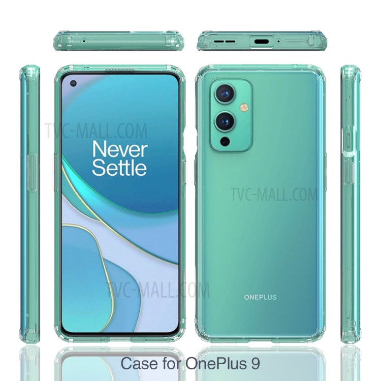 Clear Transparent Anti-scratch Acrylic + TPU Back Hybrid Cell Phone Shell for OnePlus 9-4