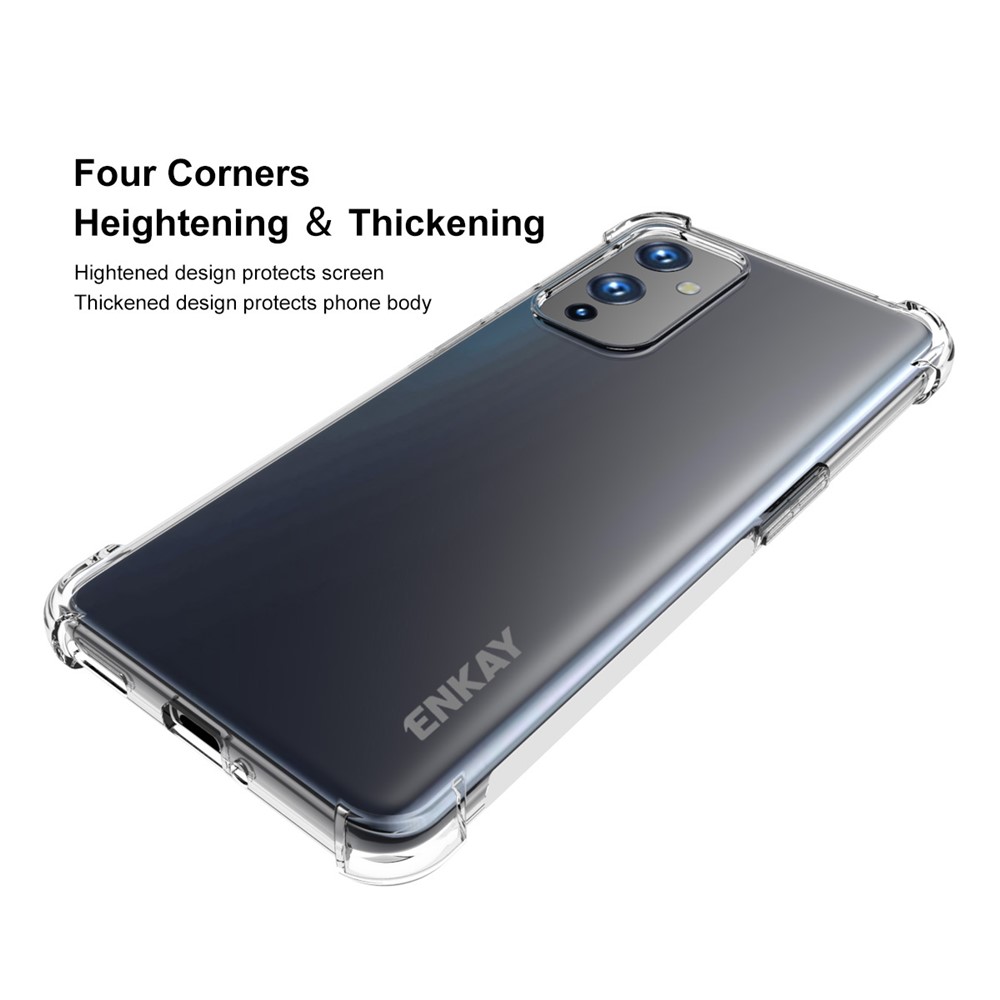 HAT PRINCE ENKAY ENK-PC099 4 Corners Thickened Cushion Antislip Shockproof Clear TPU Cover Case for OnePlus 9-2