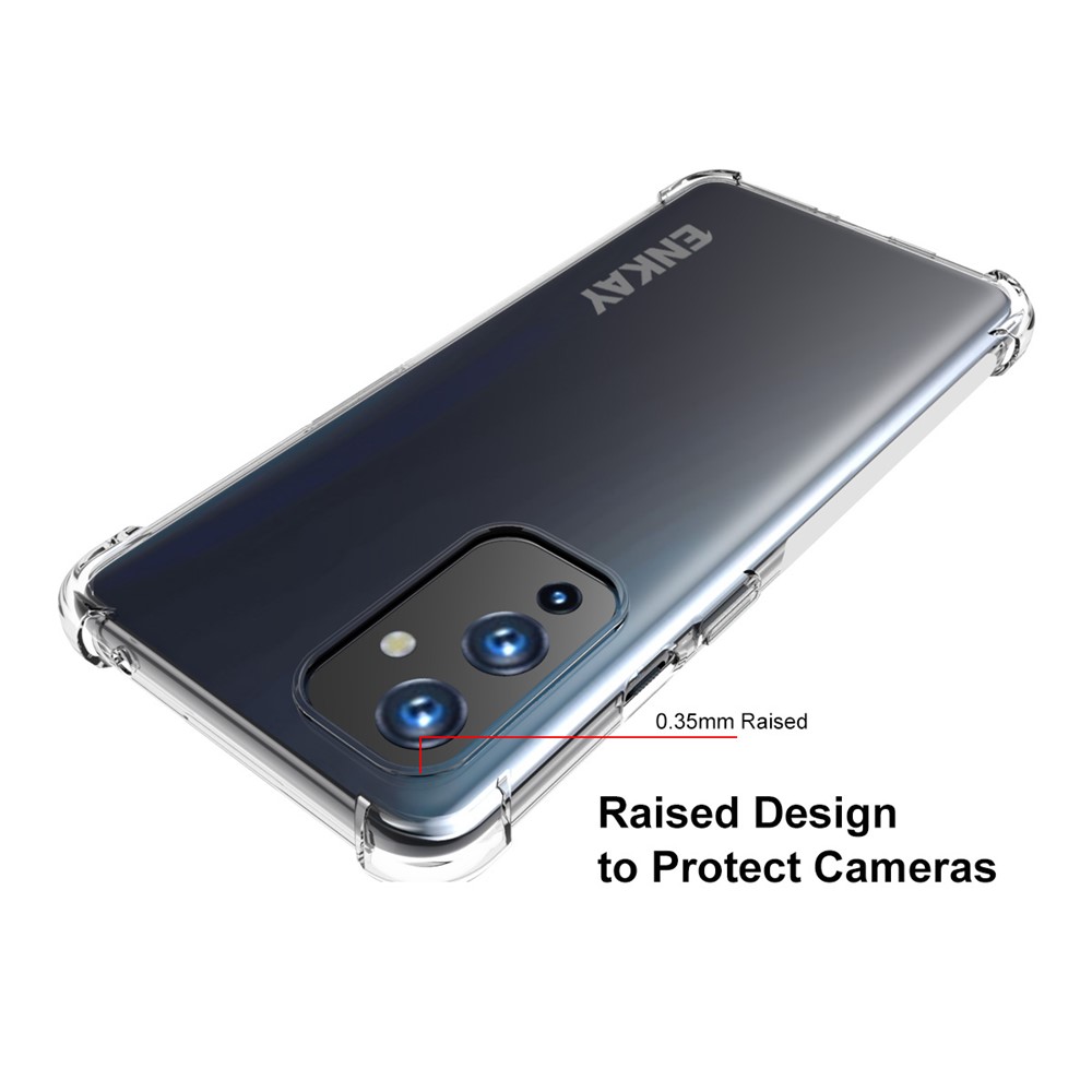 HAT PRINCE ENKAY ENK-PC099 4 Corners Thickened Cushion Antislip Shockproof Clear TPU Cover Case for OnePlus 9-3