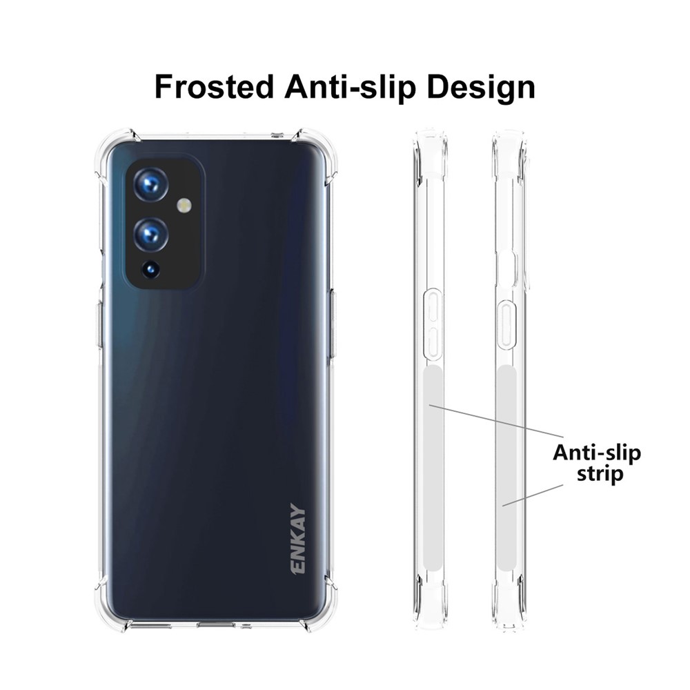 HAT PRINCE ENKAY ENK-PC099 4 Corners Thickened Cushion Antislip Shockproof Clear TPU Cover Case for OnePlus 9-4