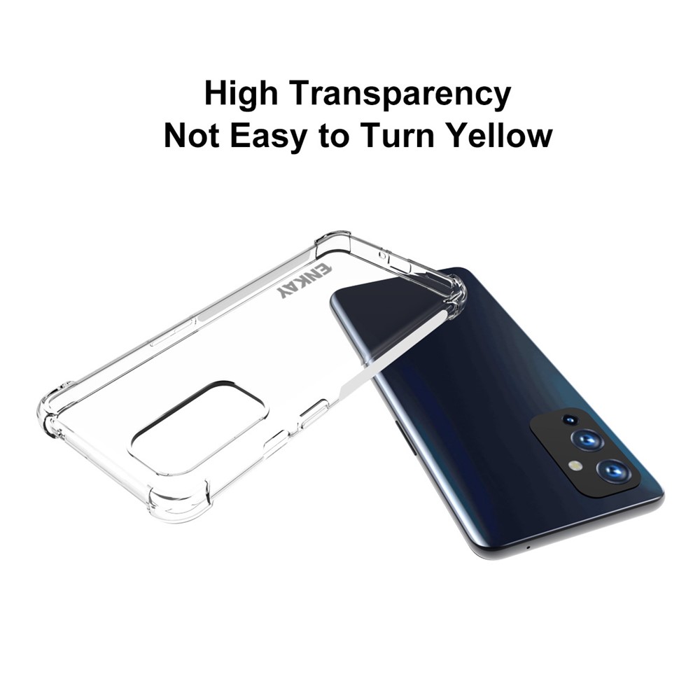 HAT PRINCE ENKAY ENK-PC099 4 Corners Thickened Cushion Antislip Shockproof Clear TPU Cover Case for OnePlus 9-5