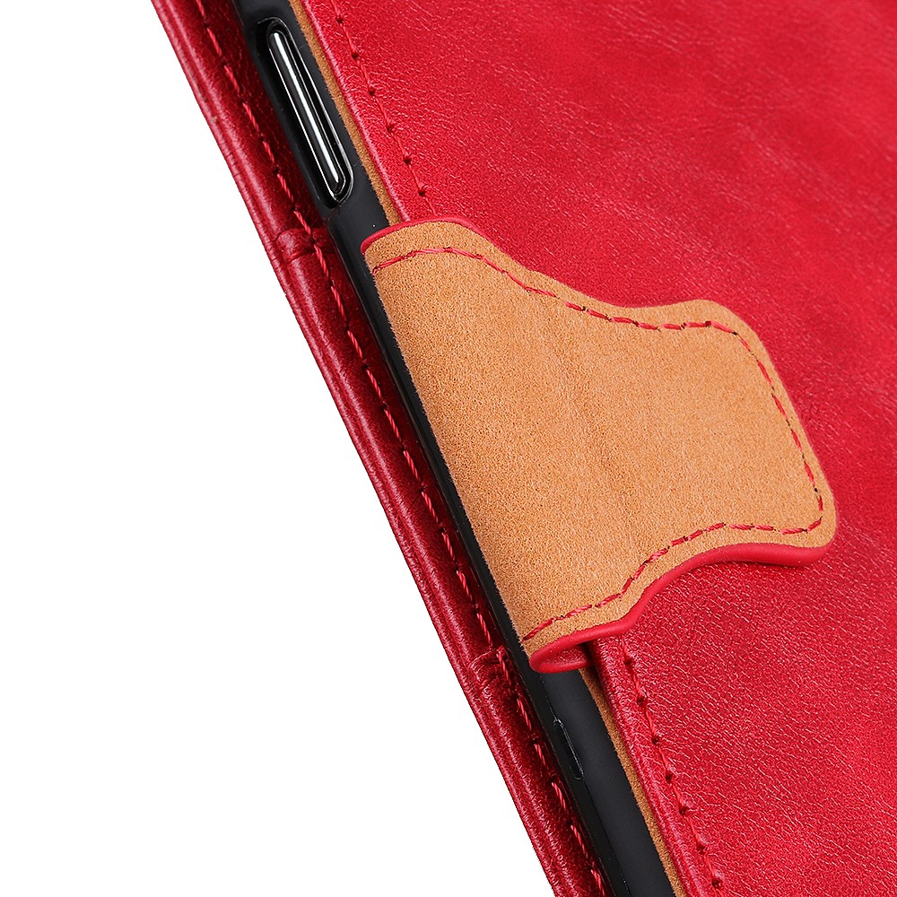 Crazy Horse Split Leather Wallet Stand Protector Cover for OnePlus 9 - Red-7