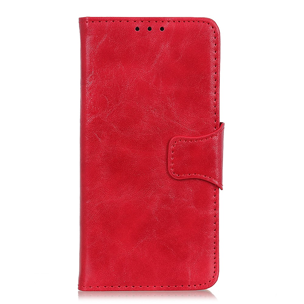 Crazy Horse Split Leather Wallet Stand Protector Cover for OnePlus 9 - Red-9
