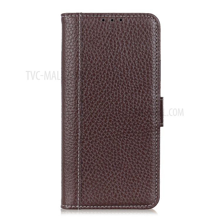 Litchi Skin Wallet Flip Leather Phone Case for OnePlus 9 - Brown-4