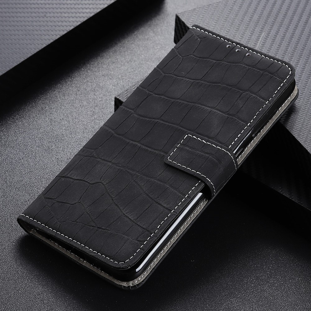 Wallet Stand Crocodile Texture Leather Protector Case for OnePlus 9 - Black-10