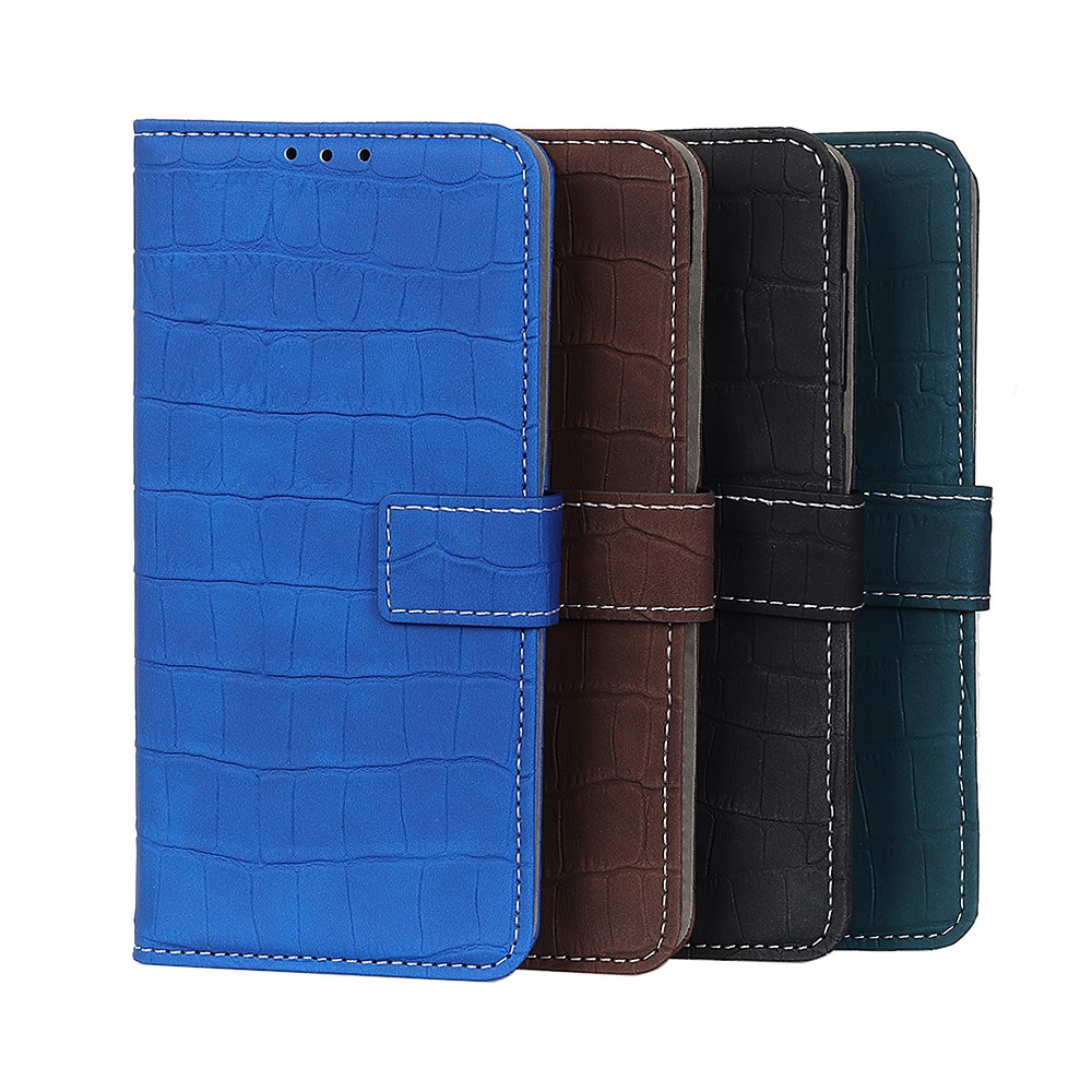 Wallet Stand Crocodile Texture Leather Protector Case for OnePlus 9 - Black-11