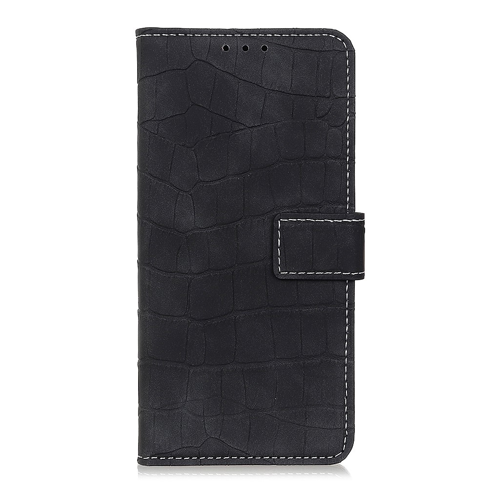 Wallet Stand Crocodile Texture Leather Protector Case for OnePlus 9 - Black-2
