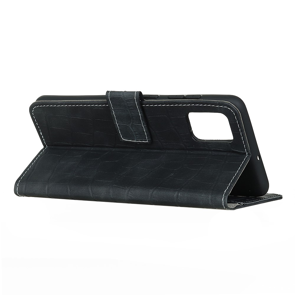 Wallet Stand Crocodile Texture Leather Protector Case for OnePlus 9 - Black-4