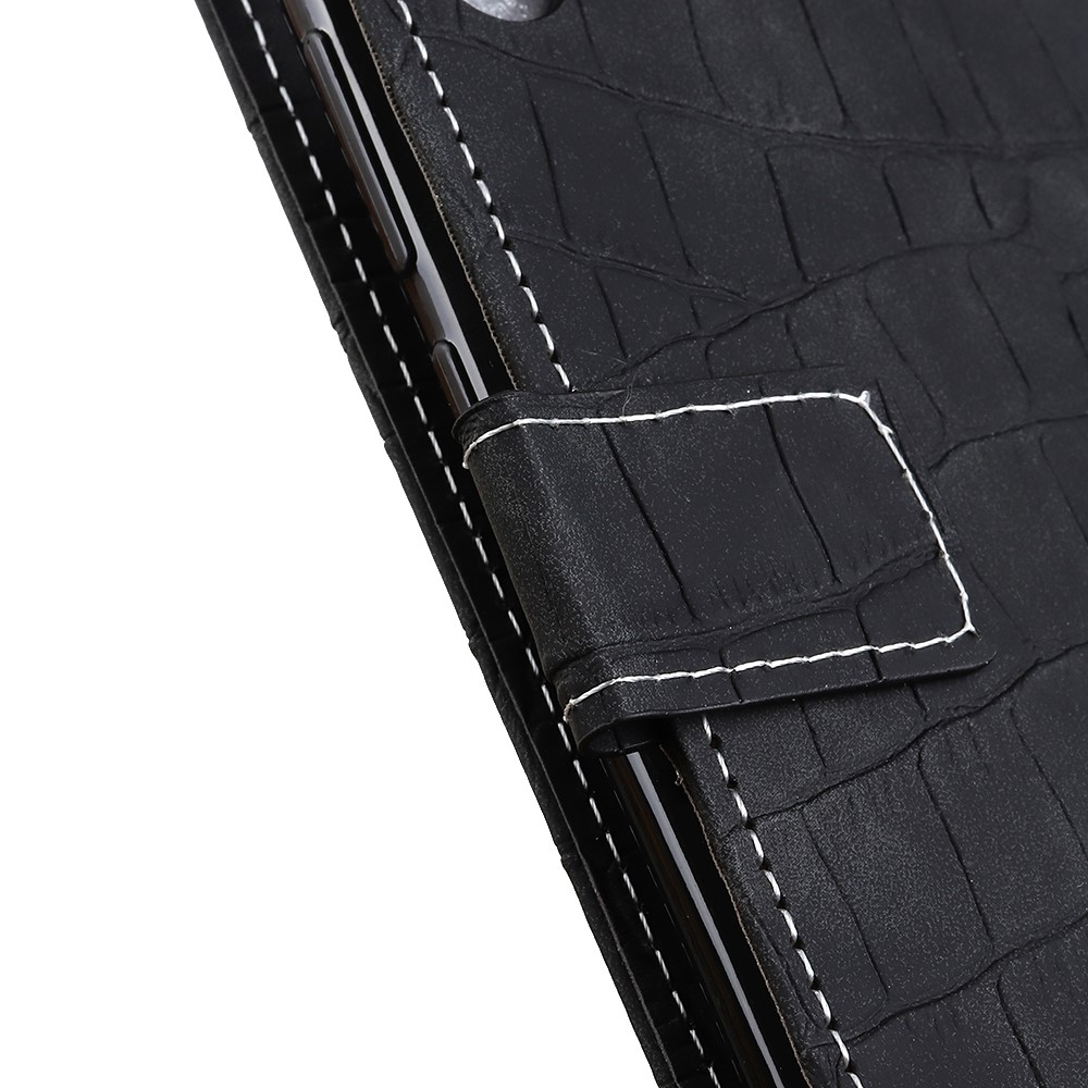 Wallet Stand Crocodile Texture Leather Protector Case for OnePlus 9 - Black-5