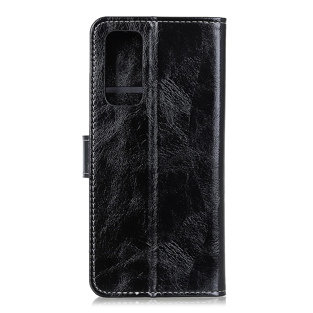 Retro Style Crazy Horse Texture Leather Phone Cover with Wallet Stand Design for OnePlus 9 - Black-2