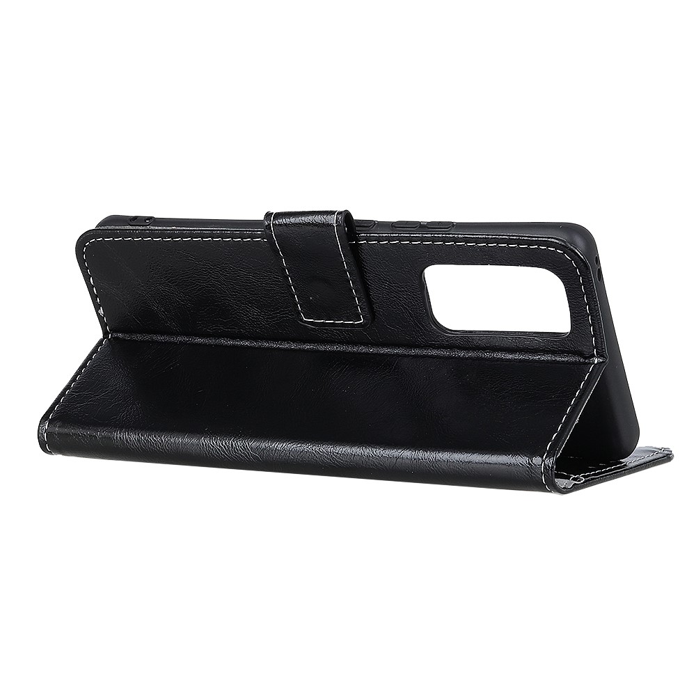 Retro Style Crazy Horse Texture Leather Phone Cover with Wallet Stand Design for OnePlus 9 - Black-3