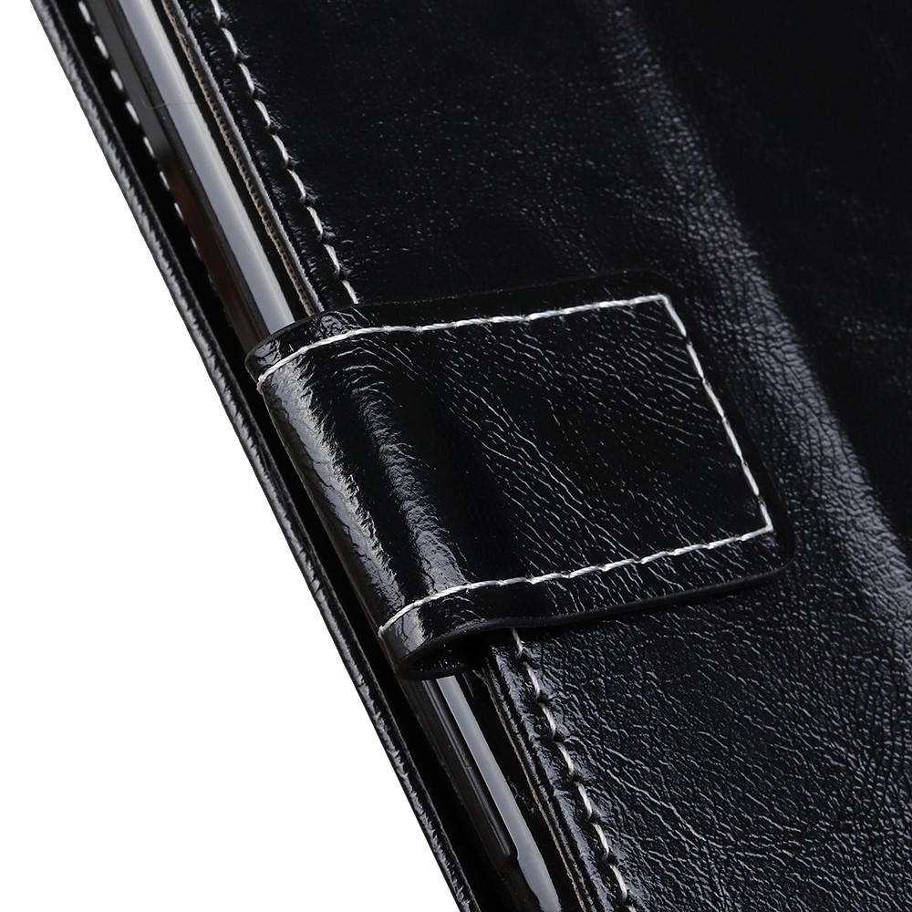 Retro Style Crazy Horse Texture Leather Phone Cover with Wallet Stand Design for OnePlus 9 - Black-5