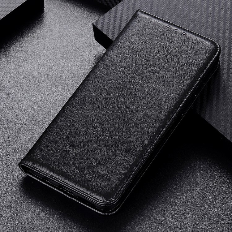 Custodia Per Telefono Con Portafoglio In Pelle PU A Texture Per Cavalli Crazy Per OnePlus 9 (UE / Versione USA) - Nero