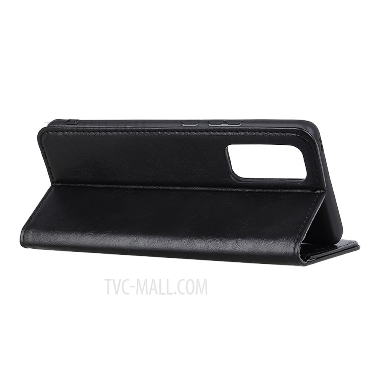 Textura De Cavalo Louco Auto-absorvido PU Carteira De Couro Capa De Telefone Para ONPLUS 9 (UE / Versão Dos EUA) - Preto