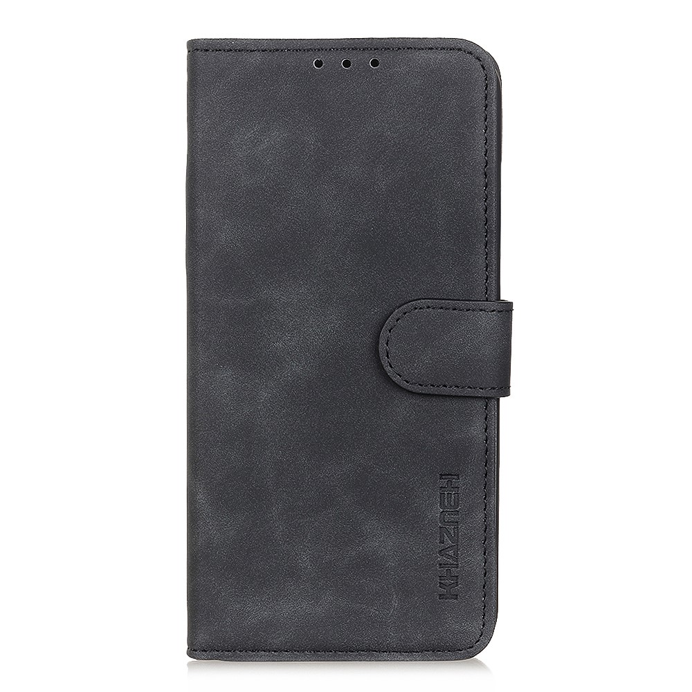 KHAZNEH Retro Style Folio Flip Leather Mobile Phone Wallet Stand Cover Case for OnePlus 9 - Black-4