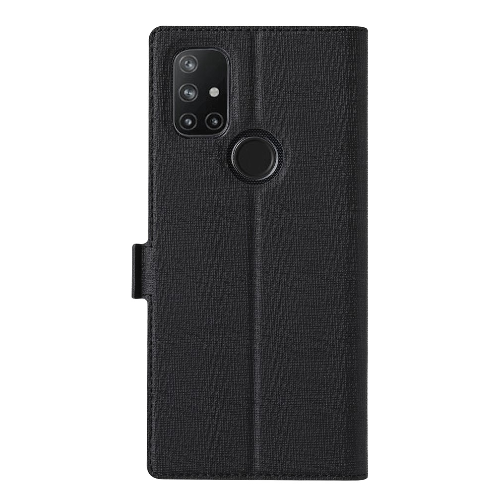 VILI DMK Double Card Holder Magnetic Clasp Leather Wallet Stand Cover for OnePlus Nord N10 5G - Black-7