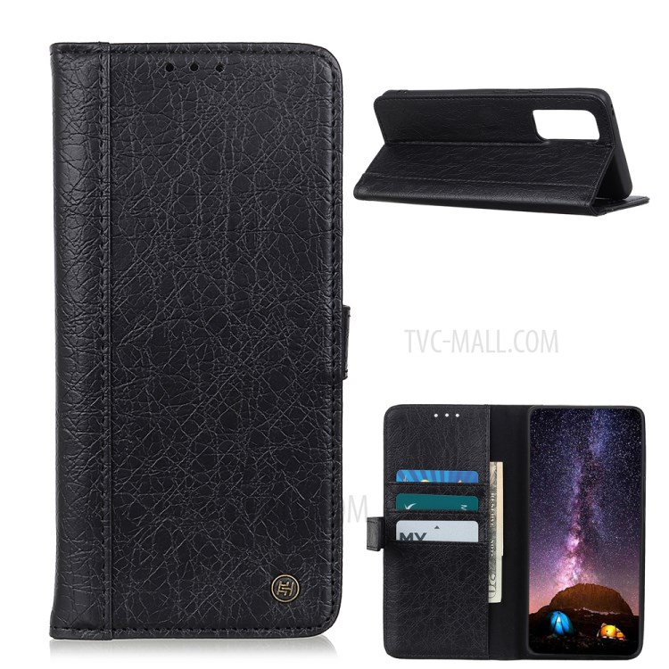 Split Leather Cover Wallet Design Phone Protective Casing for OnePlus 9 Pro - Black-1