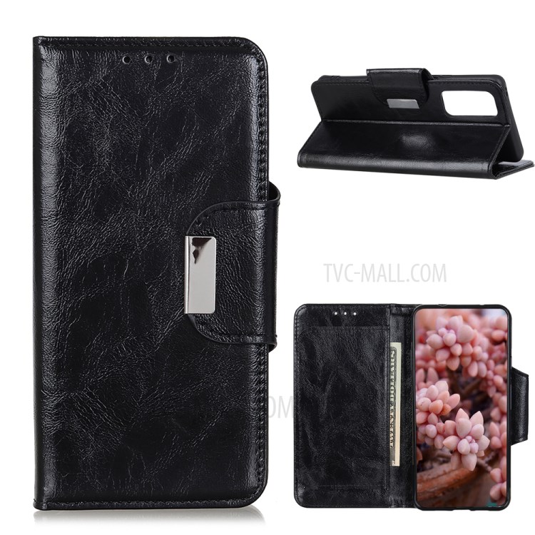Crazy Horse Surface 6 Card Slots Wallet Stand Leather Phone Case for OnePlus 9 Pro - Black-1