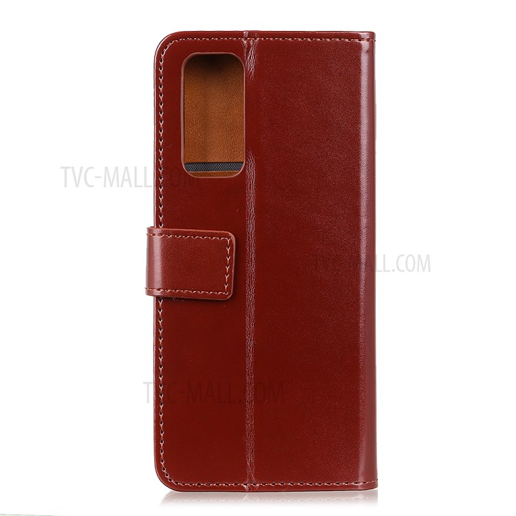 Magnetic Closure PU Leather Case for OnePlus 9 Pro Wallet Stand Mobile Casing - Brown-2