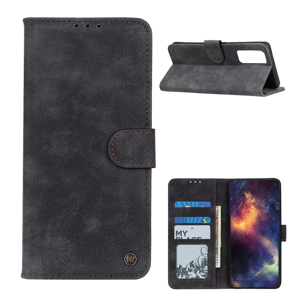 Magnetic Clasp Stand Wallet Leather Shell Cell Phone Cover for OnePlus 9 Pro - Black-1