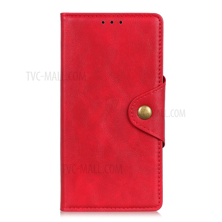 Brass Buckle Magnetic PU Leather Case with Wallet Stand Design for OnePlus 9 Pro Cellphone Cover - Red-4