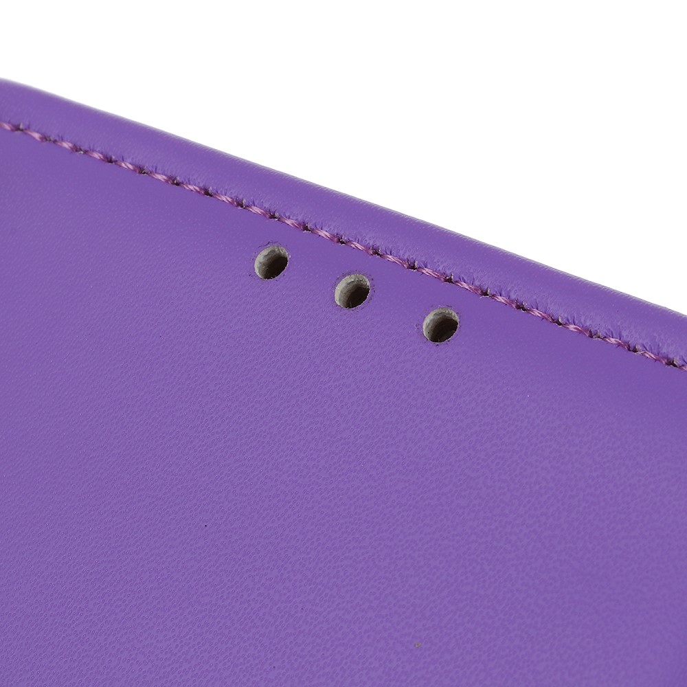 Leather Wallet Stand Mobile Phone Shell for OnePlus 9 Pro Magnetic Clasp Design Case - Purple-5