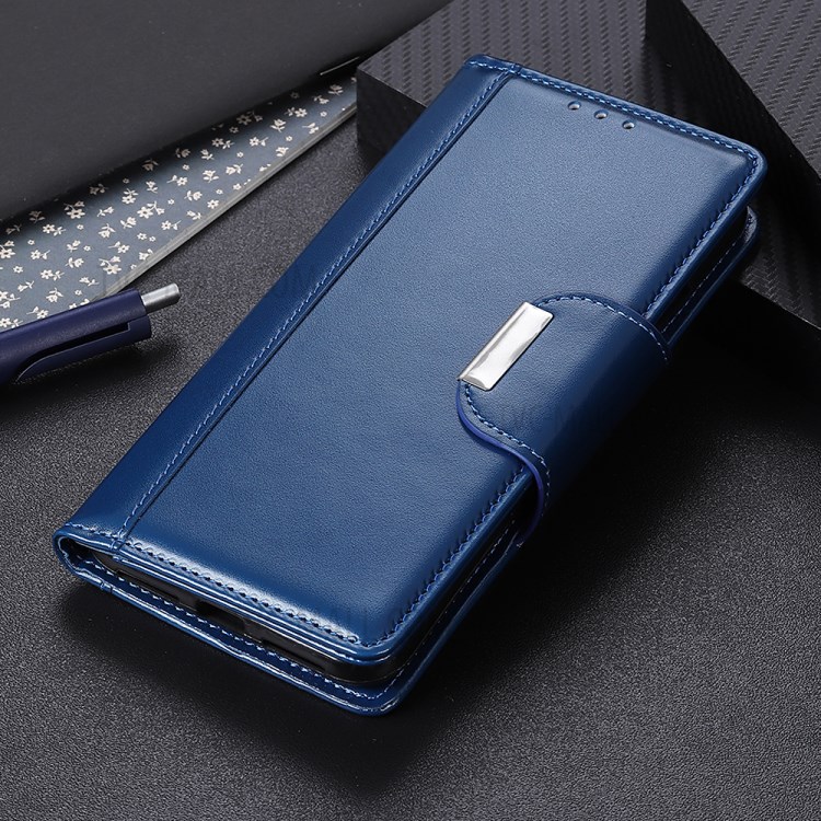 Wallet Stand PU Leather Mobile Phone Cover for OnePlus 9 Pro Case - Blue-9