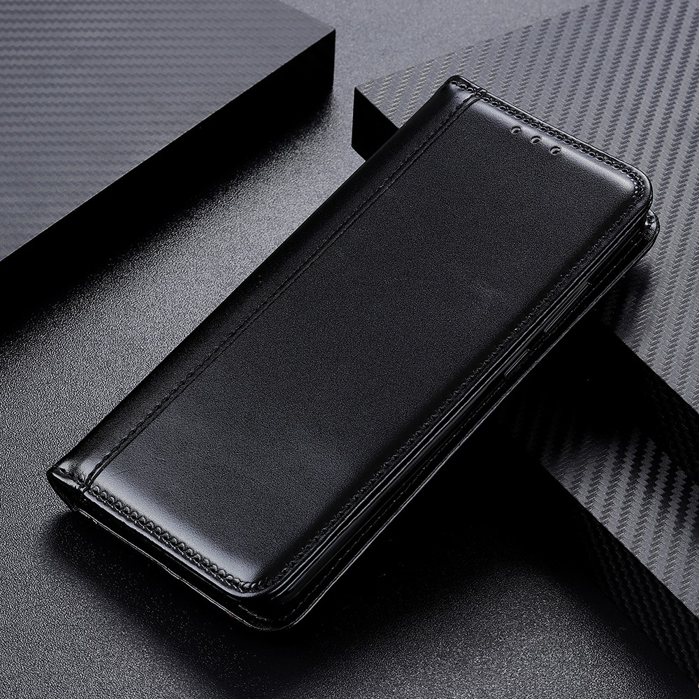 Auto-absorbed Split Leather Wallet Case Stand Cover for OnePlus 9 Pro - Black-9