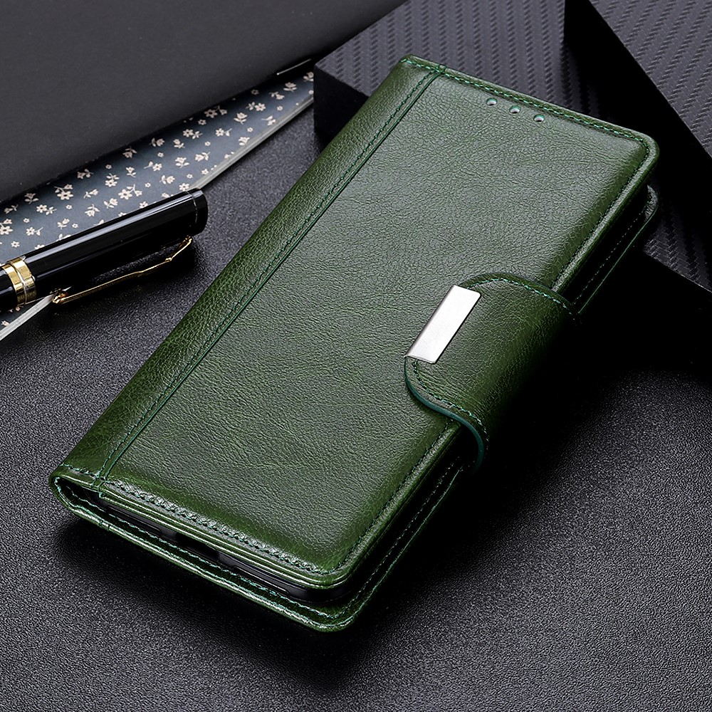 Cowhide Texture PU Leather + TPU Cover for OnePlus 9 Pro - Green-12