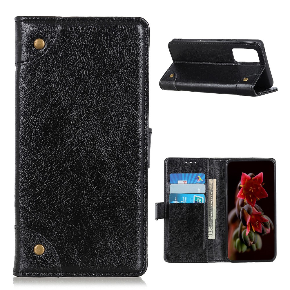 Wallet Design Nappa Texture Leather Cell Phone Case for OnePlus 9 Pro - Black-1
