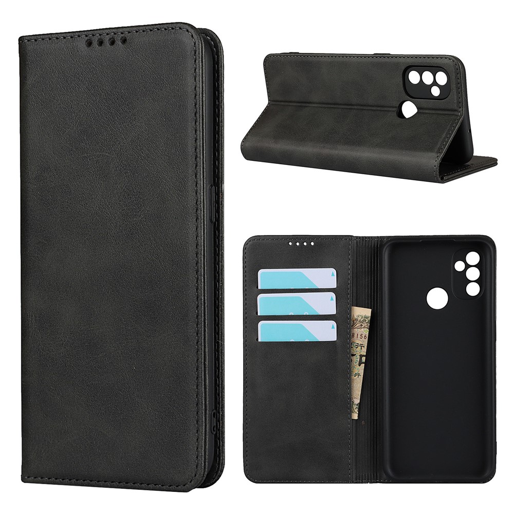 Auto-absorbed Leather Mobile Phone Protective Shell for OnePlus Nord N100 - Black-1