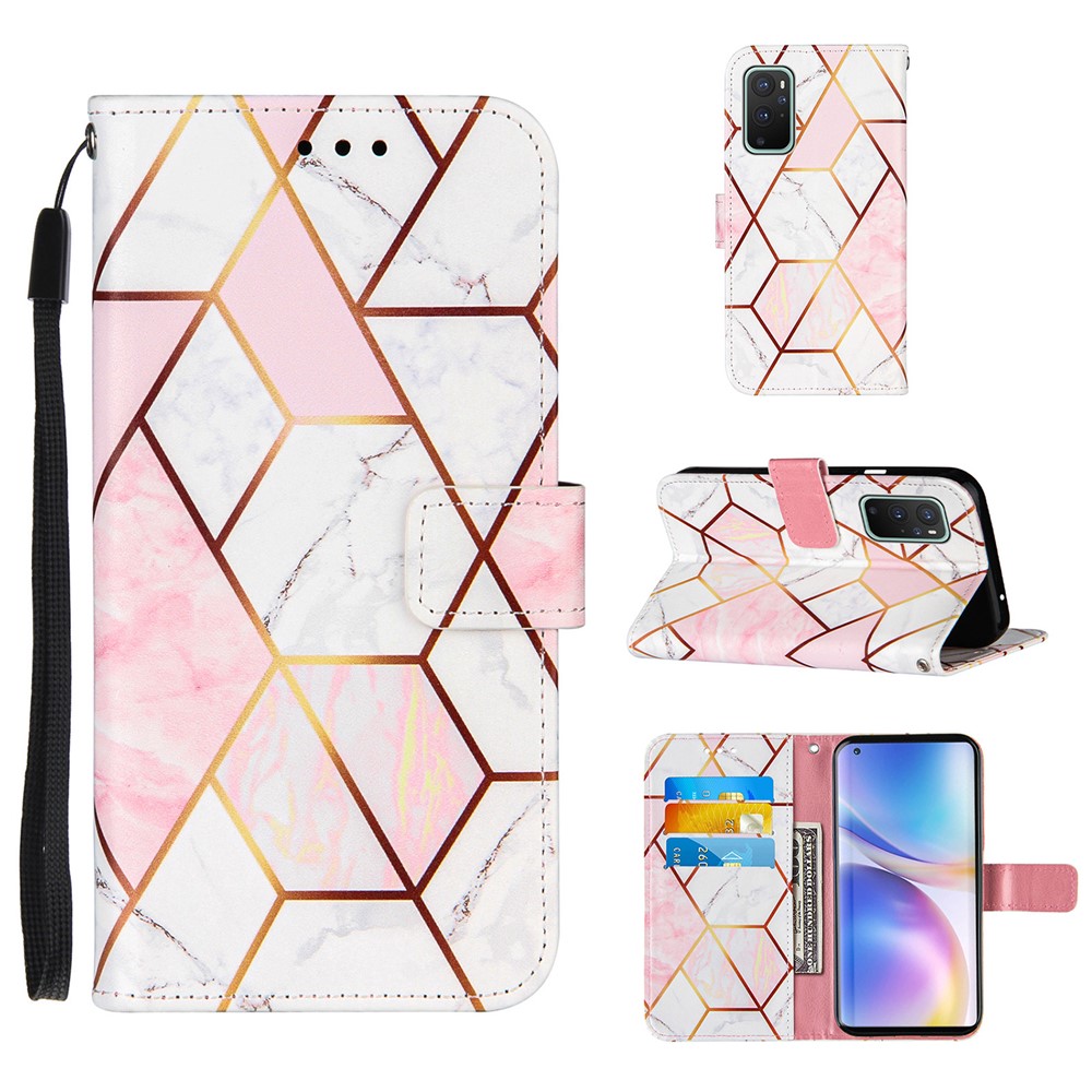 Sundare Una Custodia in Pelle Per Motivi in ​​marmo Con Cordino Per OnePlus 9 (ue / Versione Americana) - Stile a.