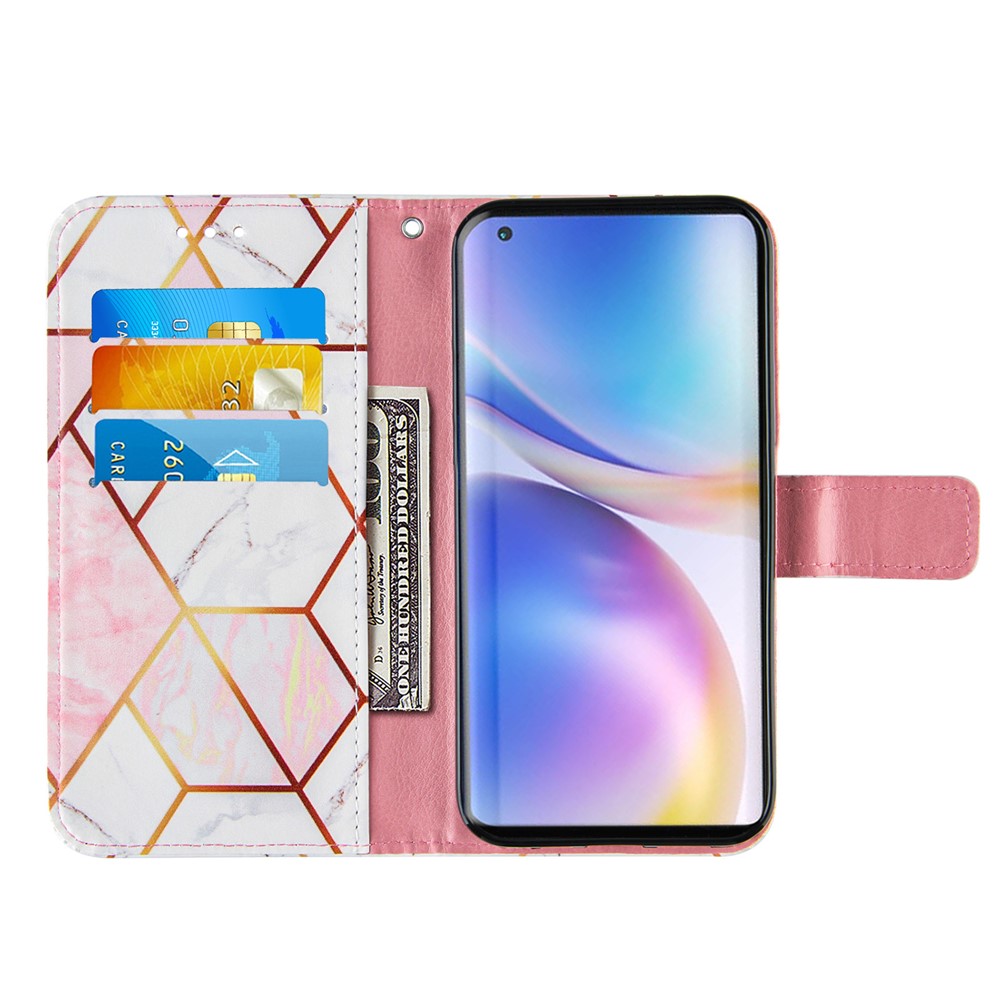 Splicing Marble Pattern Stand Leather Case Cover for OnePlus 9 Pro - Style A-5