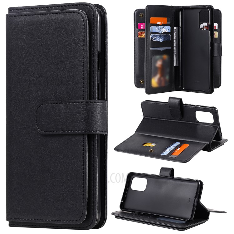 New Arrival Multi-function 10 Card Slots Design Leather Phone Cover Shell for OnePlus 8T - Black-1