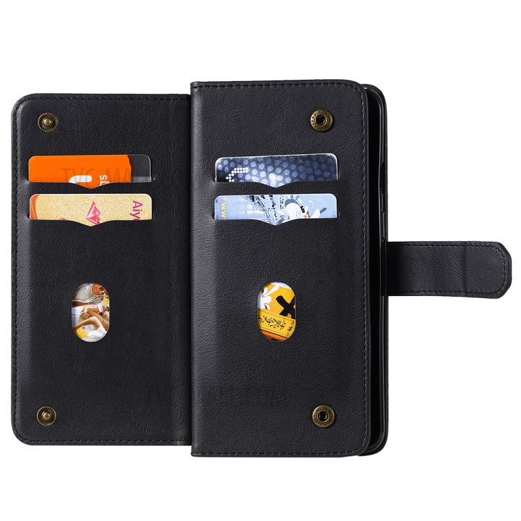 New Arrival Multi-function 10 Card Slots Design Leather Phone Cover Shell for OnePlus 8T - Black-7
