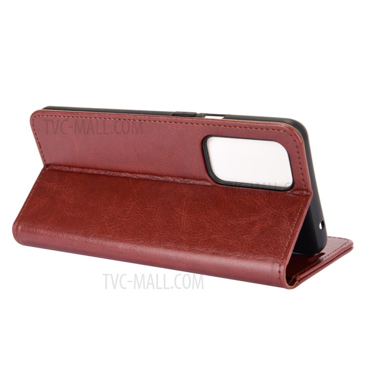 Crazy Horse Texture Leather Cover Stand Case with Wallet Design for OnePlus 9 - Brown-6