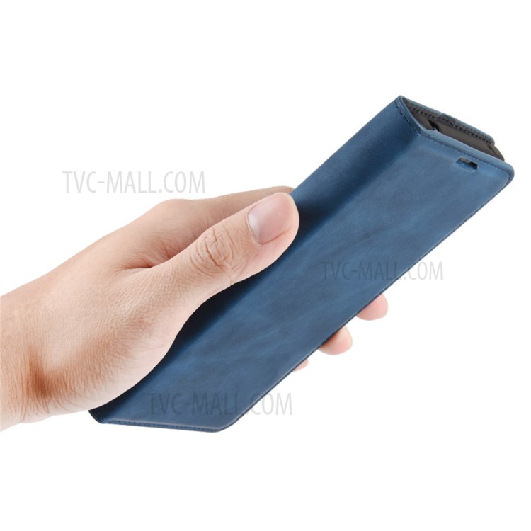 Auto-absorbed Wallet Stand Design Soft-Touch Feeling Leather Cover for OnePlus 9 - Blue-8