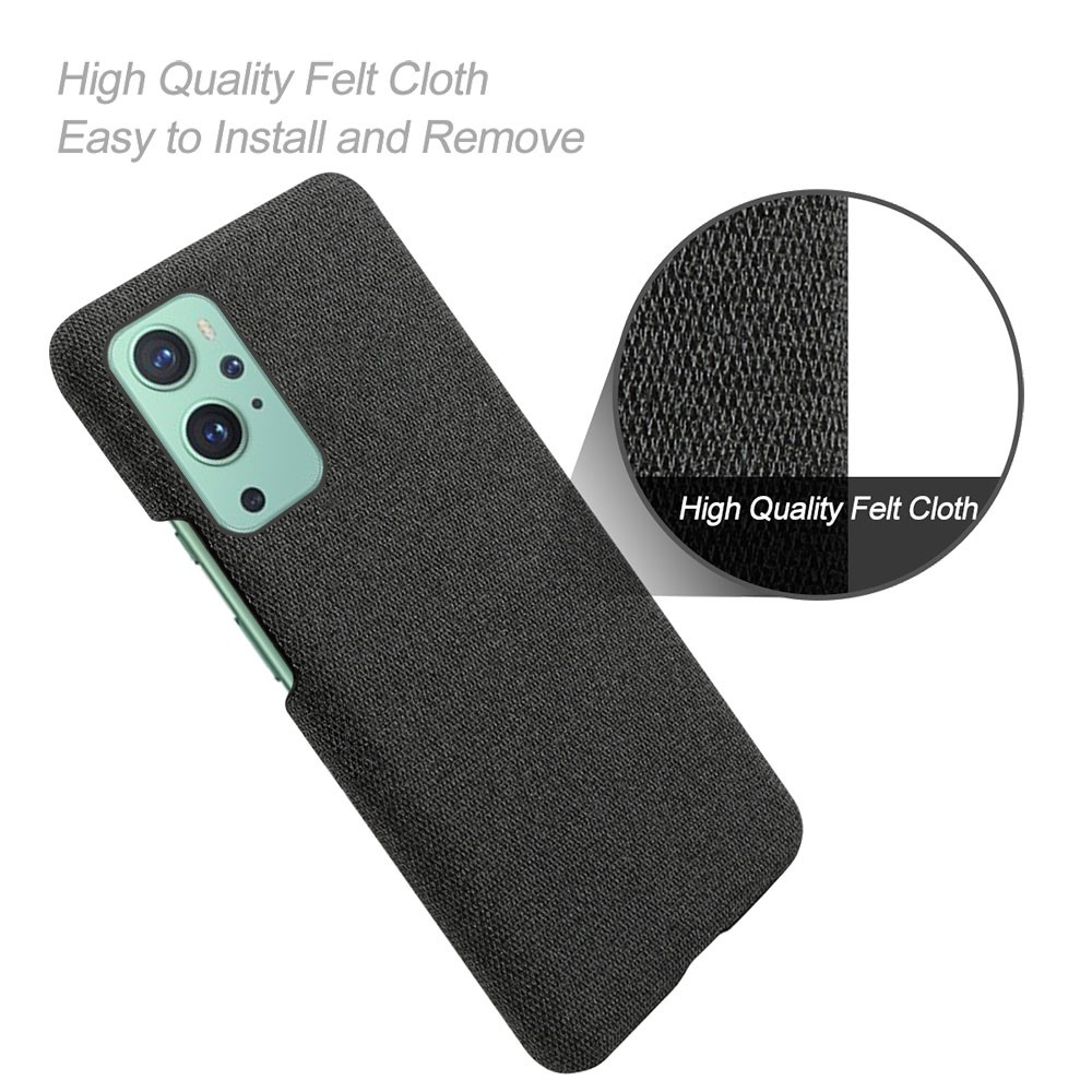 KSQ Cloth Texture Plastic Back Case for OnePlus 9 (EU / US Version) - Black-4