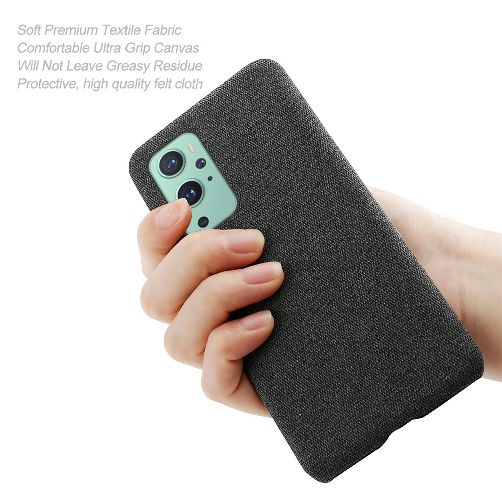KSQ Cloth Texture Plastic Back Case for OnePlus 9 (EU / US Version) - Black-6