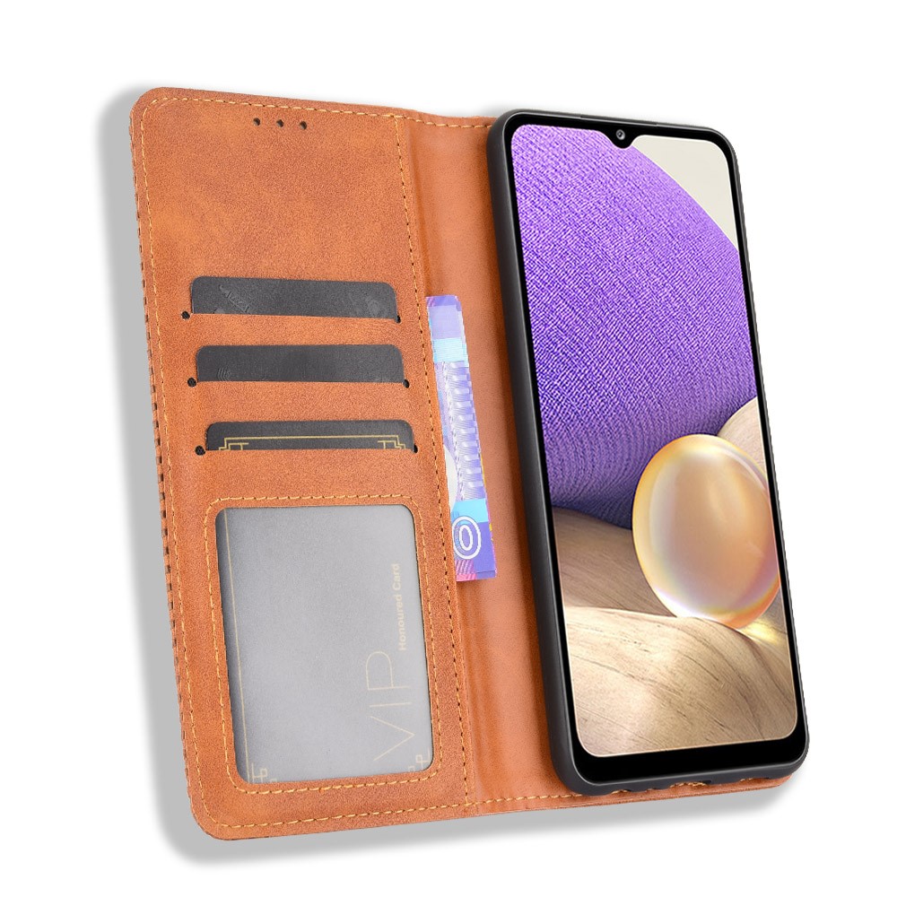 Magnetic Vintage Style Wallet Stand Phone Case Cover for OnePlus 9 - Brown-2