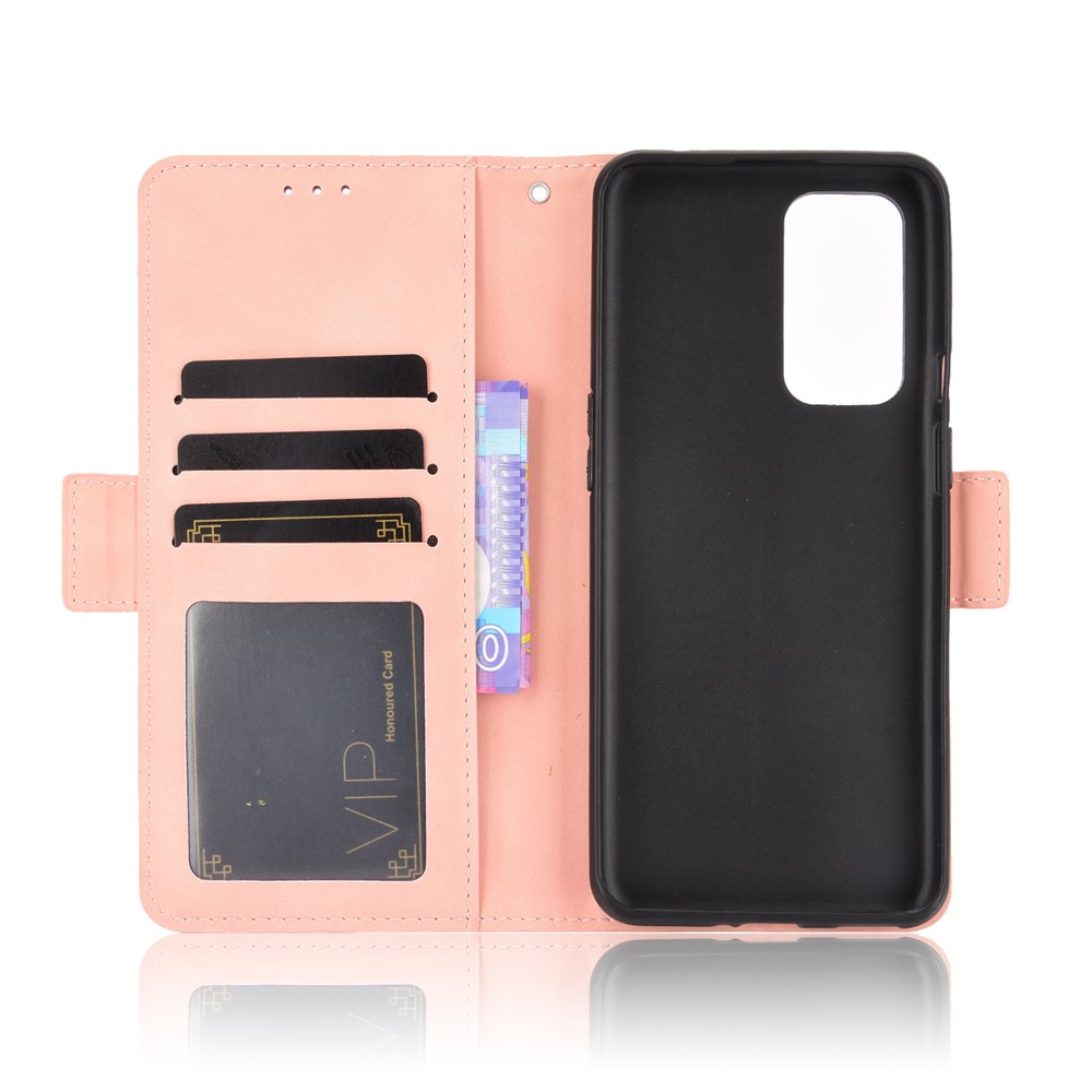 Leather Phone Wallet Design Stand Feature Protective Cover Case with Multiple Card Slots for OnePlus 9 - Pink-3