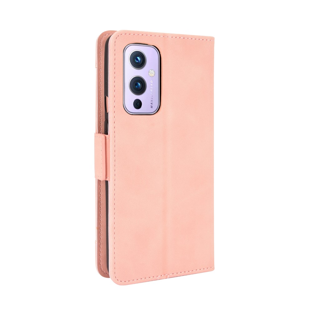 Leather Phone Wallet Design Stand Feature Protective Cover Case with Multiple Card Slots for OnePlus 9 - Pink-6