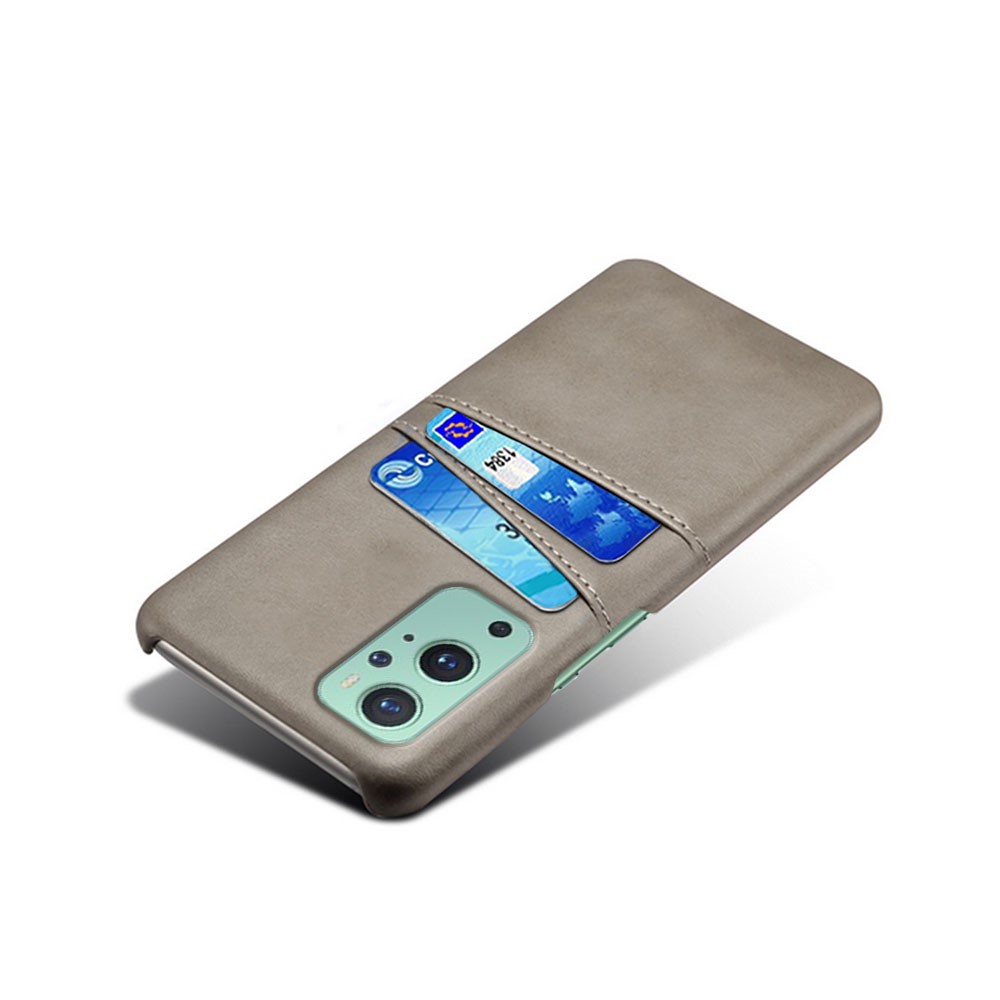 KSQ PC + PU Leather Coated Case with Dual-Card Slots for OnePlus 9 Pro - Grey-3