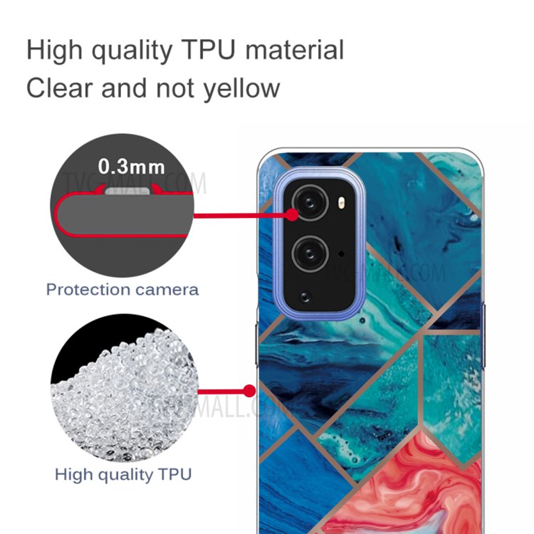 Soft TPU Shockproof Marble Pattern Phone Back Cover Case for OnePlus 9 Pro - Style A-3