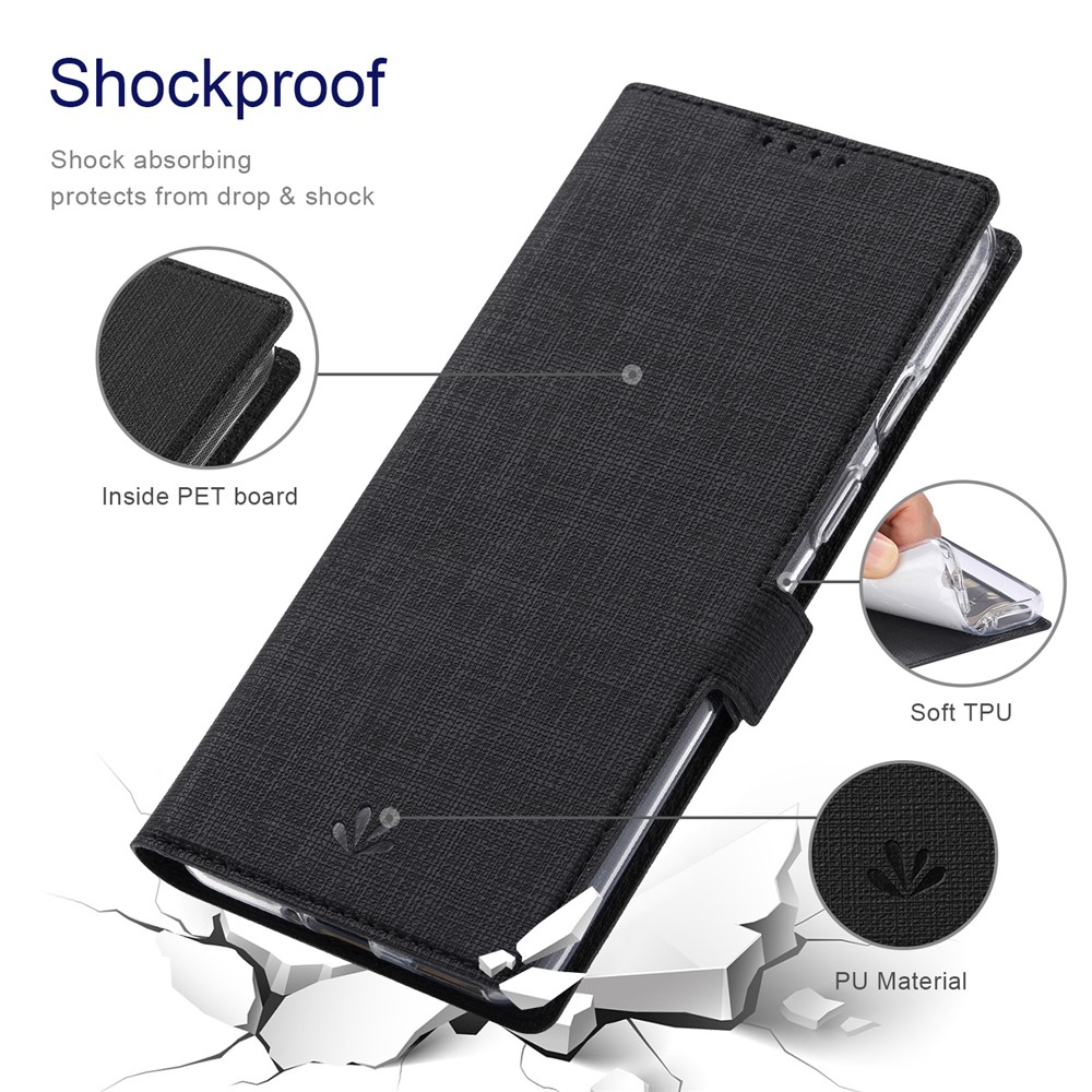VILI DMK Series Double Magnetic Clasp Cross Texture Leather Wallet Stand Cover Case for OnePlus 9 (EU / US Version) - Black-6