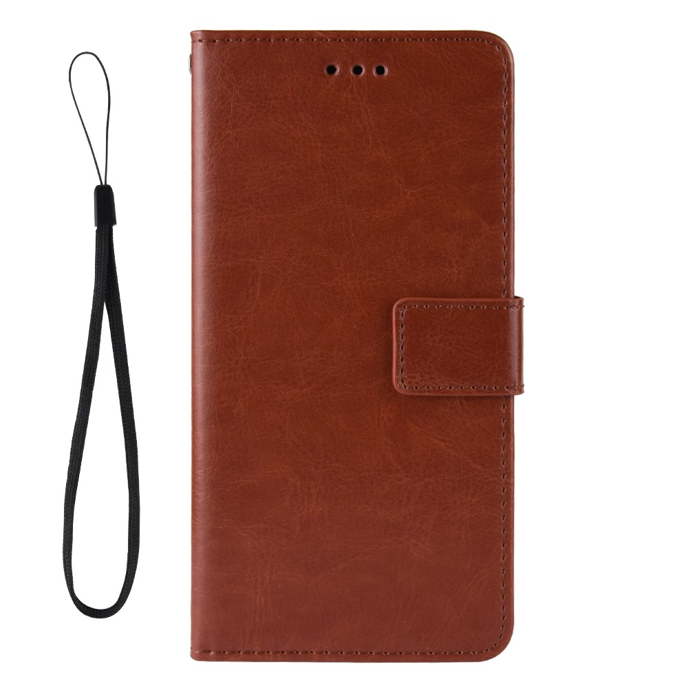 Crazy Horse Texture Wallet Design PU Leather Stand Protector Cover for OnePlus 9 Pro - Brown-1