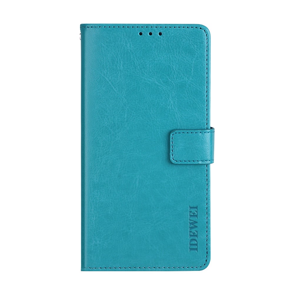 IDEWEI Folio Flip Crazy Horse Texture Leather Mobile Casing with Wallet Stand for OnePlus 9 Pro - Sky Blue-1