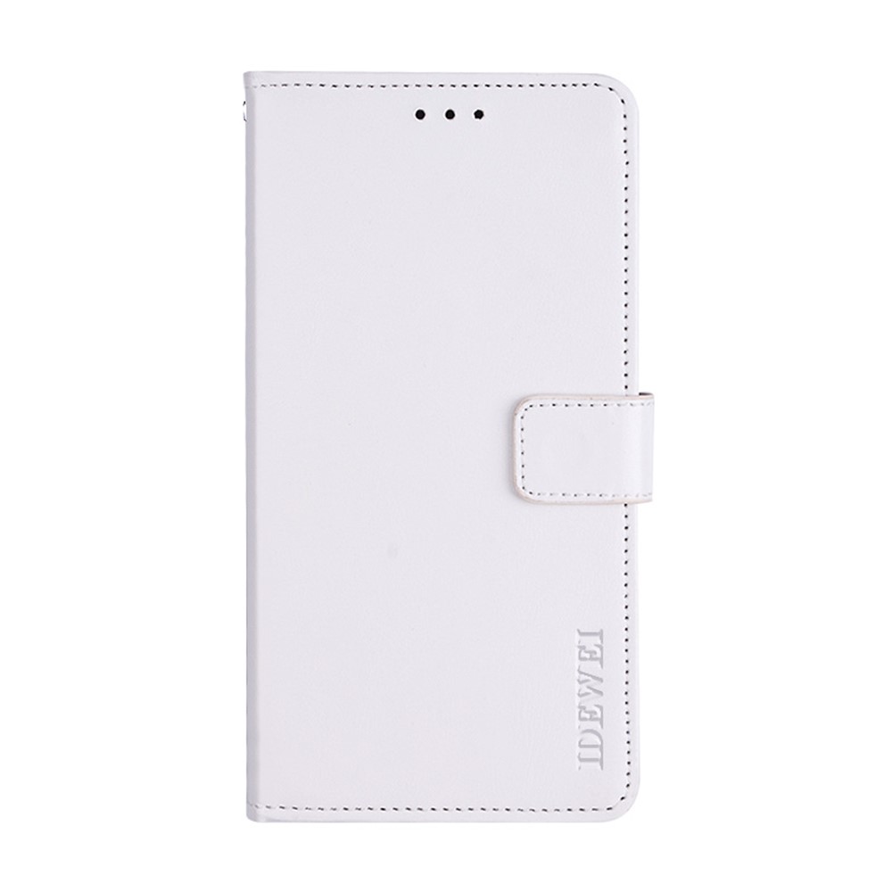 IDEWEI Folio Flip Crazy Horse Texture Leather Mobile Casing with Wallet Stand for OnePlus 9 Pro - White-1