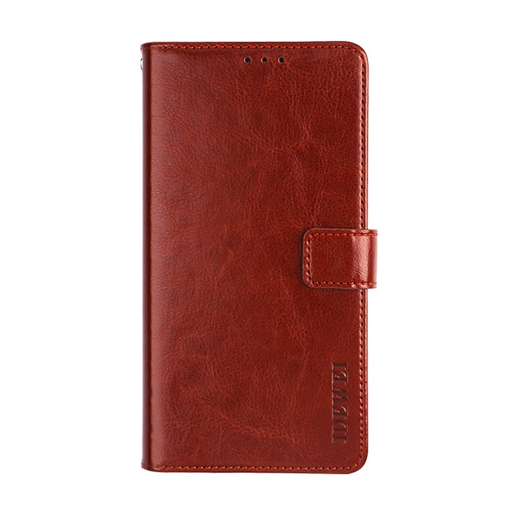 IDEWEI Folio Flip Crazy Horse Texture Leather Mobile Casing with Wallet Stand for OnePlus 9 (EU / US Version) - Brown-7
